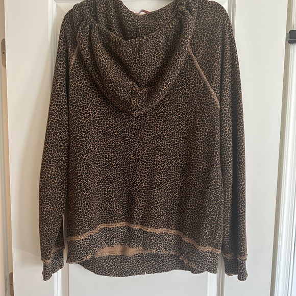 n: philanthropy Cheetah Distressed Hooded Sweatshirt - Picture 4 of 7
